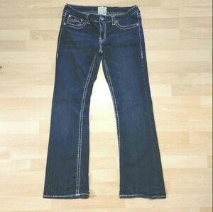 L.A. Idol Y2K Jeans Low Rise Flare Dark Wash Wide Leg Bootcut Flap Pockets